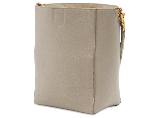 Céline Borsa Celine Brown Small Soft Grained Calfskin Seau Sangle Bucket Bag Marrone Beige - vista 2