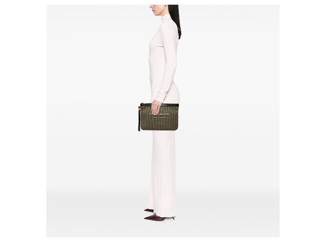 Clutch Rive Gauche in rafia beige Saint Laurent - vista 6