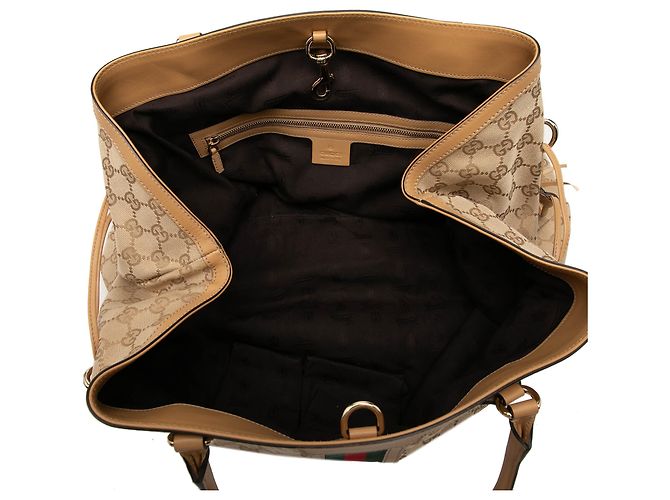 Gucci Beige GG Canvas Web Tassel Tote - Ansicht 4