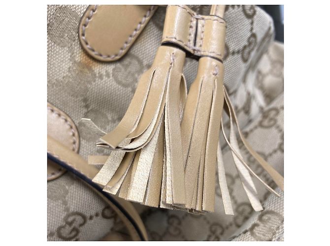 Gucci Beige GG Canvas Web Tassel Tote - Ansicht 7