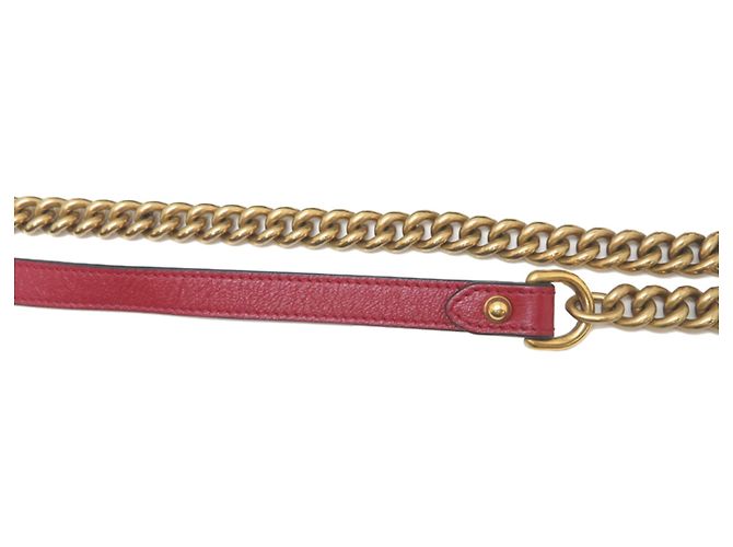 Borsa a tracolla Gucci GG Marmont con catena Nero Rosso - vista 5