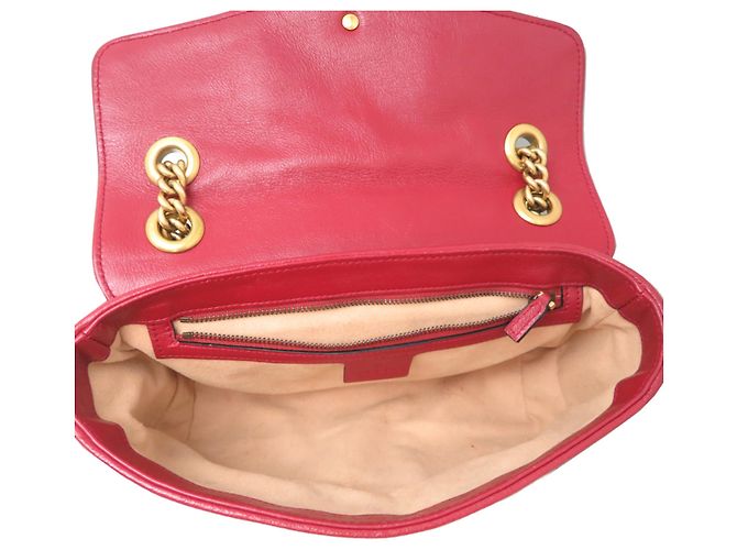 Borsa a tracolla Gucci GG Marmont con catena Nero Rosso - vista 6