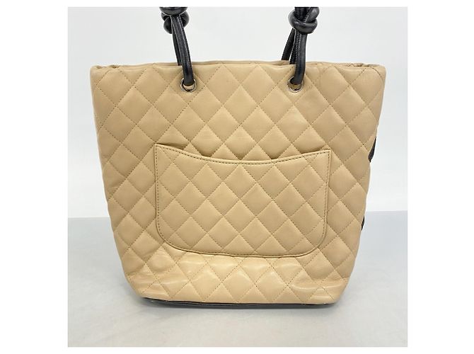 Chanel Cambon Tote Bag aus Lammleder Schwarz Beige - Ansicht 10