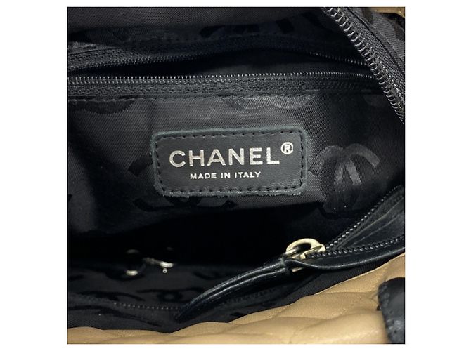 Chanel Cambon Tote Bag aus Lammleder Schwarz Beige - Ansicht 5