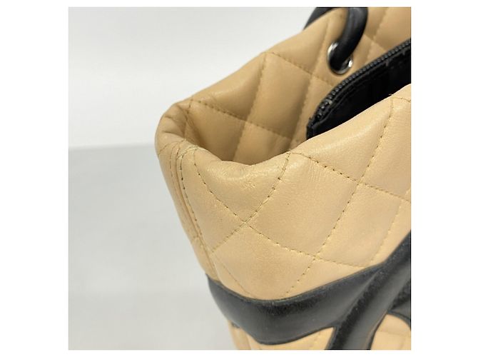 Chanel Cambon Tote Bag aus Lammleder Schwarz Beige - Ansicht 7