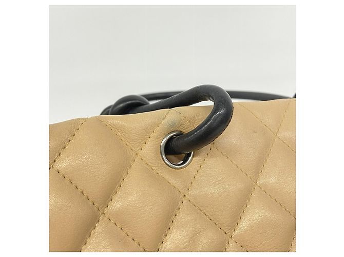 Chanel Cambon Tote Bag aus Lammleder Schwarz Beige - Ansicht 8