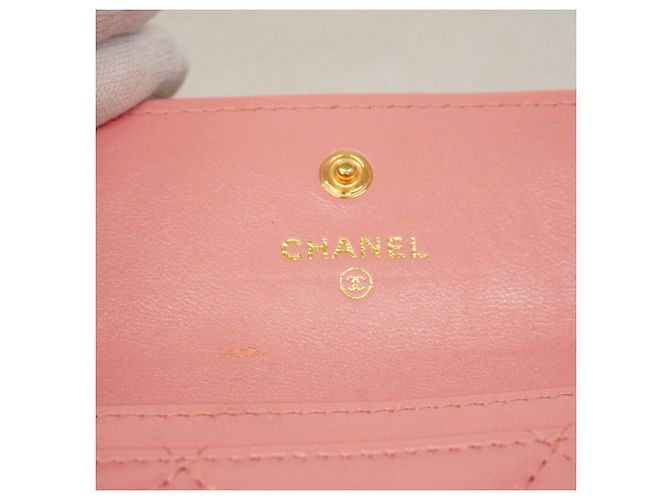 Tarjetero de piel de cordero rosa Chanel - vista 4