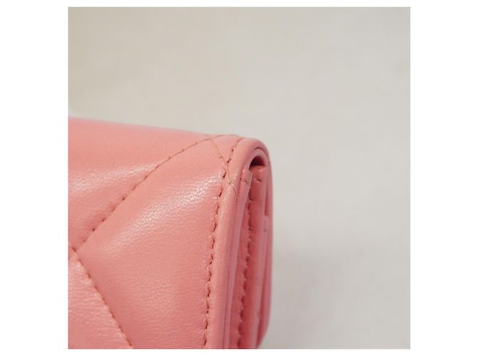 Tarjetero de piel de cordero rosa Chanel - vista 5