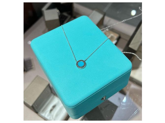 Tiffany & Co. Collana girocollo in diamanti e turchese in oro bianco 18K - vista 5