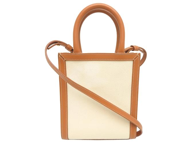 Céline Borsa a mano cabas verticale mini da donna Celine Marrone Beige - vista 2