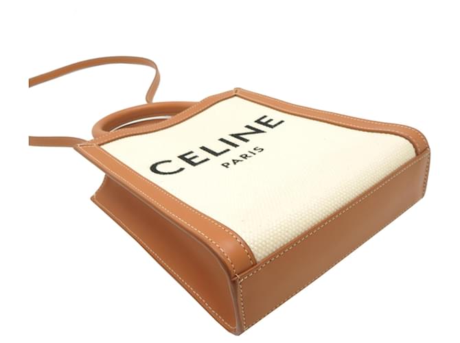 Céline Borsa a mano cabas verticale mini da donna Celine Marrone Beige - vista 3