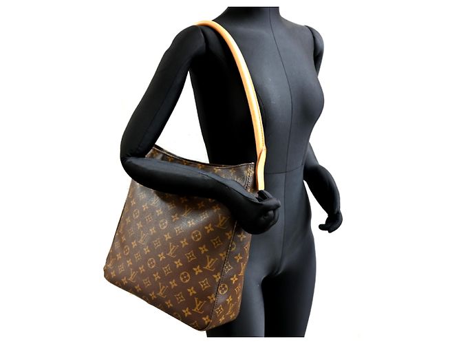 Bolso de hombro Looping GM para mujer Louis Vuitton Castaño - vista 10