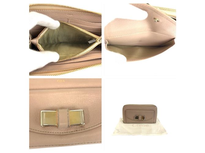 Portafoglio lungo Lily in pelle Chloé Marrone Beige - vista 7