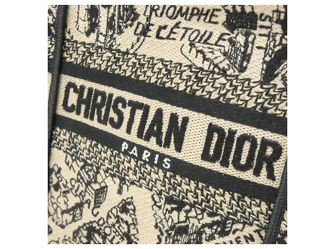Christian Dior Plan De Paris Dior Book Tote Mini Vertical Canvas Handtasche Braun Beige - Ansicht 4