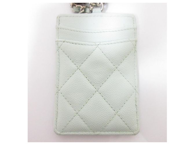 Chanel Matelassé Caviar Leather Chain Pass Case Blue - view 3