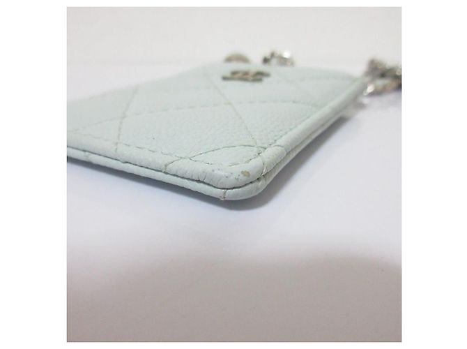Chanel Matelassé Caviar Leather Chain Pass Case Blue - view 6