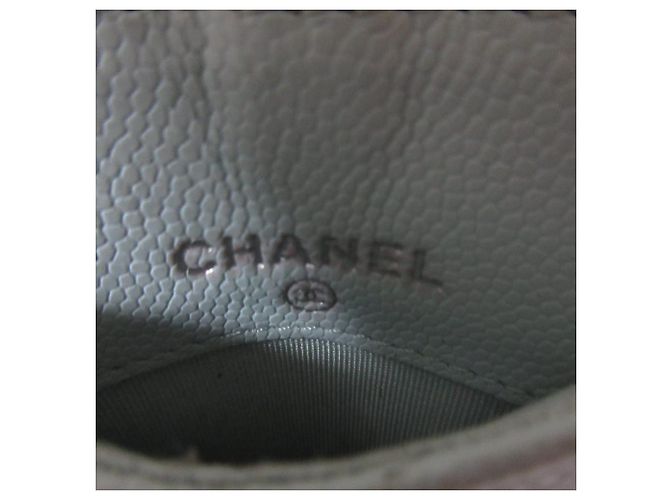 Chanel Matelassé Caviar Leather Chain Pass Case Blue - view 9