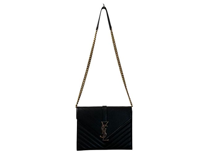 Yves Saint Laurent Saint Laurent Paris BO MONOGRAMME V Stitch Chain Shoulder Bag Negro - vista 2