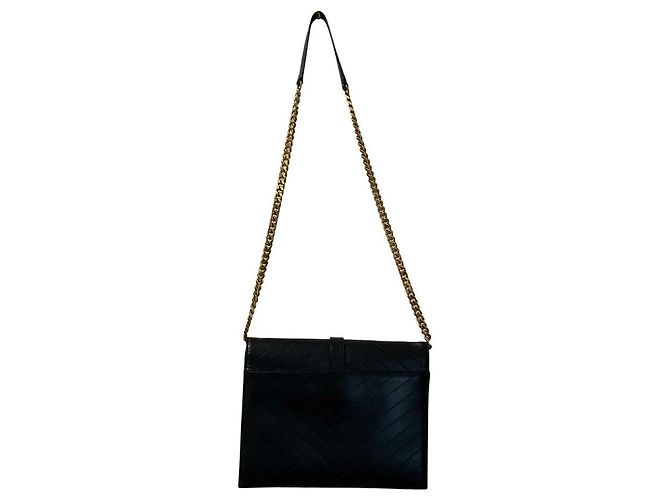 Yves Saint Laurent Saint Laurent Paris BO MONOGRAMME V Stitch Chain Shoulder Bag Negro - vista 3