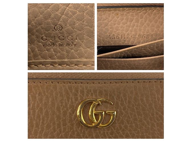 Portafoglio lungo Gucci GG Marmont GG Supreme Marrone Beige - vista 3