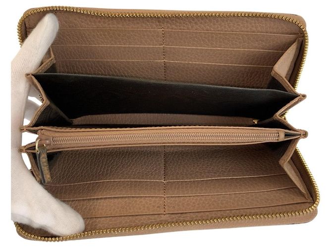 Portafoglio lungo Gucci GG Marmont GG Supreme Marrone Beige - vista 4