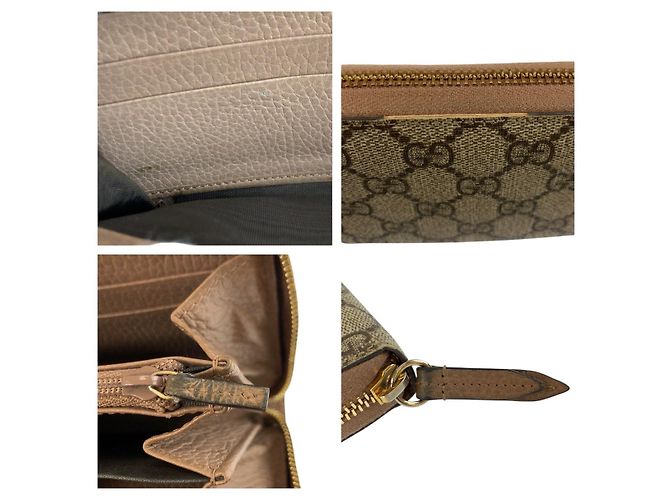 Portafoglio lungo Gucci GG Marmont GG Supreme Marrone Beige - vista 8