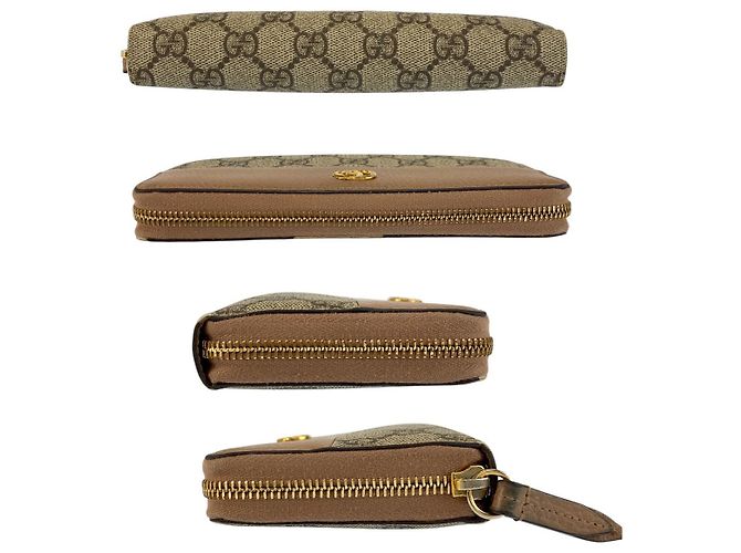 Portafoglio lungo Gucci GG Marmont GG Supreme Marrone Beige - vista 9