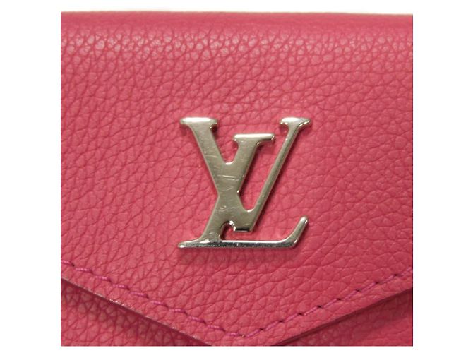 Portafoglio Louis Vuitton Porte Feuille Lock Mini in pelle Rosa - vista 4