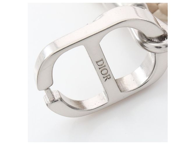 Christian Dior Bracciale Dior CD Icon in pelle e acciaio inossidabile Marrone Beige - vista 4