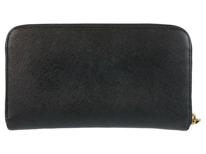 Portafoglio lungo in pelle Saffiano Prada Nero - vista 2