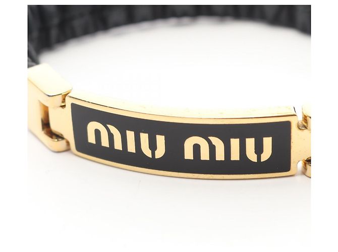 Bracciale in pelle Miu Miu Nero - vista 3