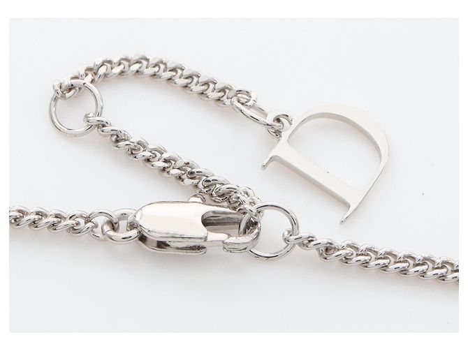 Christian Dior Collana con pendente a placca Guilloche Dior in acciaio inossidabile Argento Metallico - vista 4