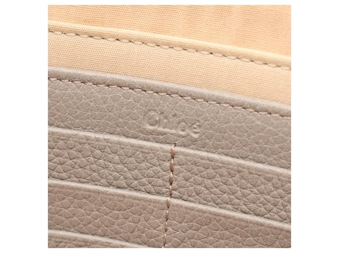 Chloé Clutch in pelle Chloe Marrone Beige - vista 4