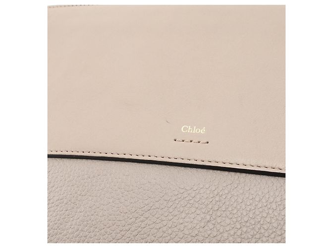 Chloé Clutch in pelle Chloe Marrone Beige - vista 7
