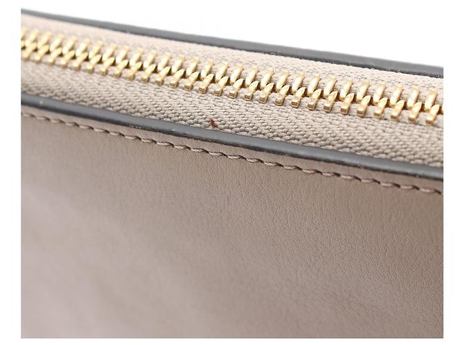 Chloé Clutch in pelle Chloe Marrone Beige - vista 8