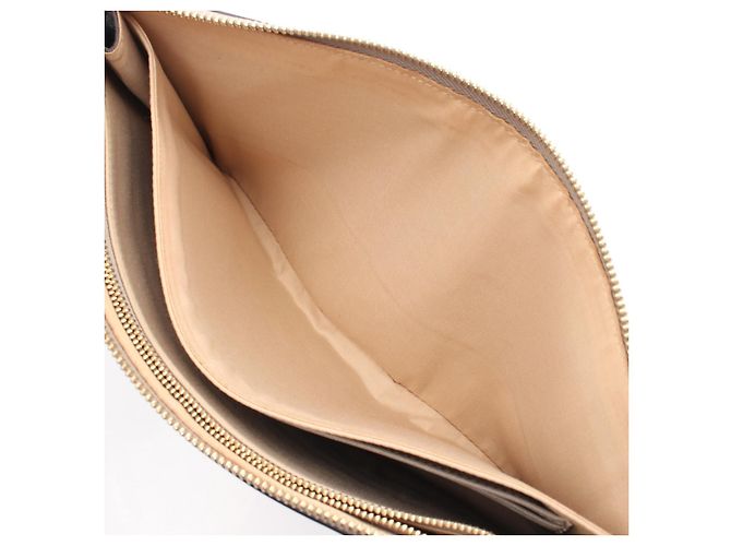 Chloé Clutch in pelle Chloe Marrone Beige - vista 9