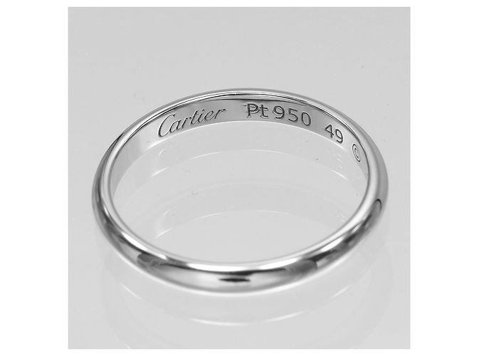 Anello da Sposa Cartier 1895 Pt950 Platino Taglia 49 Argento Metallico - vista 4