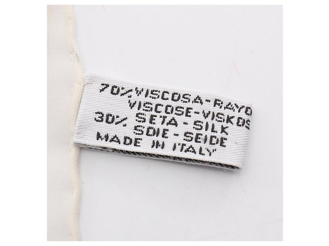 Chanel Camelia Seiden-Viskose-Stola Weiß - Ansicht 4