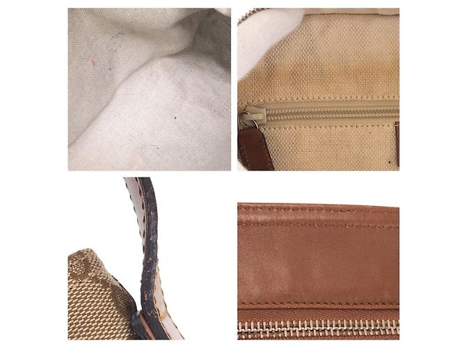 Borsa a Spalla Gucci GG Canvas Marrone Beige - vista 5