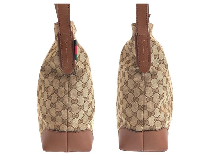 Borsa a Spalla Gucci GG Canvas Marrone Beige - vista 7
