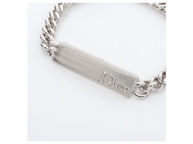 Christian Dior Bracciale a maglie Guilloche Dior in acciaio inossidabile Argento Metallico - vista 2