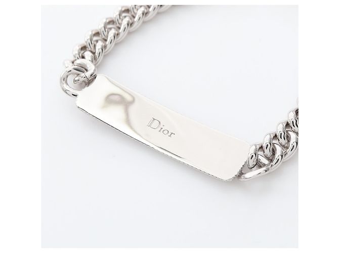 Christian Dior Bracciale a maglie Guilloche Dior in acciaio inossidabile Argento Metallico - vista 3