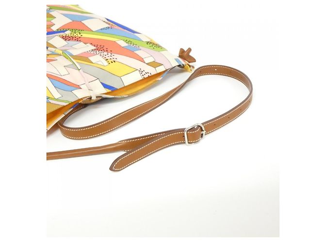 Hermès Bolsa de ombro Hermes ON A SUMMER DAY Silk Silky City MM Azul - vista 7