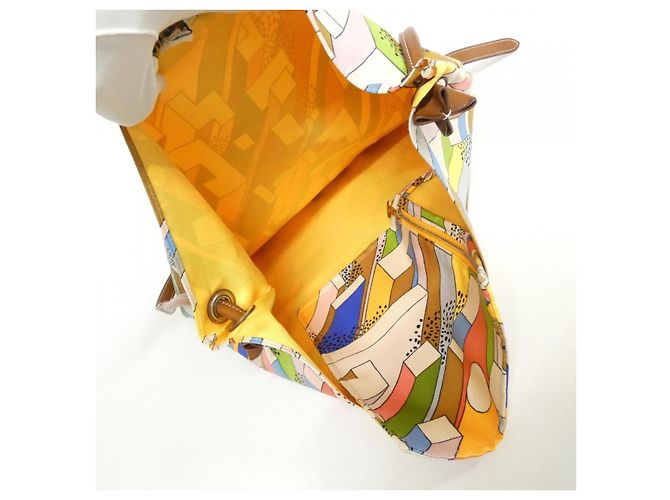 Hermès Bolsa de ombro Hermes ON A SUMMER DAY Silk Silky City MM Azul - vista 8