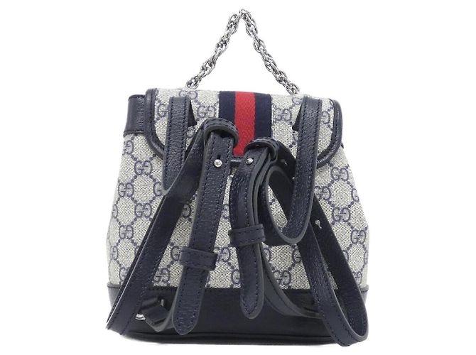 Gucci Ophidia GG Supreme Canvas Leather Backpack - view 2