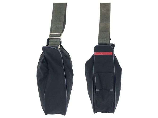 Prada Nylon Schultertasche Messenger Schwarz - Ansicht 8