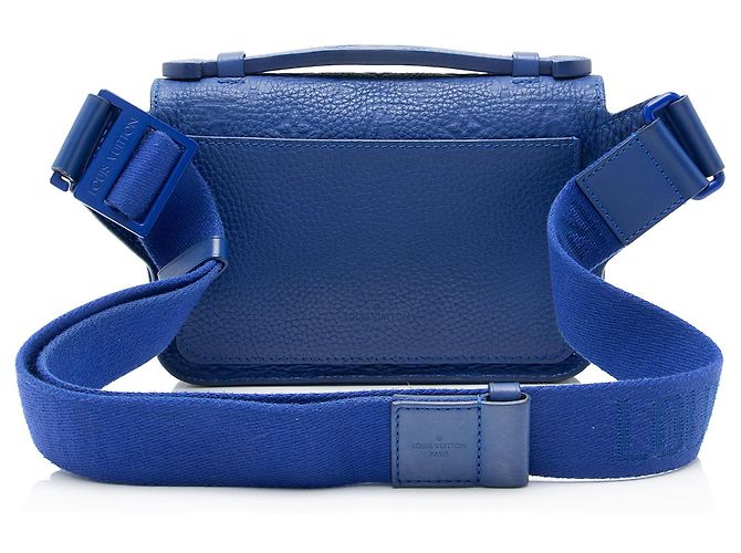 Borsa a tracolla Louis Vuitton Monogram Empreinte Macassar S Lock Blu - vista 3