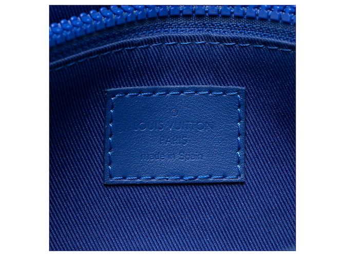 Borsa a tracolla Louis Vuitton Monogram Empreinte Macassar S Lock Blu - vista 7