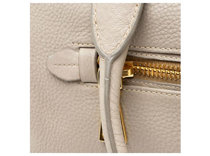 Borsa con zip Prada Vitello Daino Grigio - vista 10