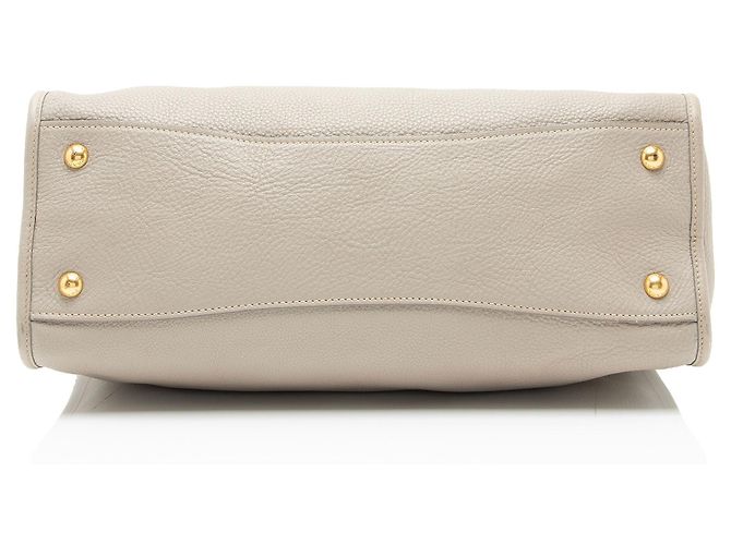 Borsa con zip Prada Vitello Daino Grigio - vista 4